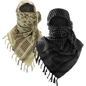 ⚡Men Black and Desert-Camo 100% Cotton Military Tactical Desert Scarf Wrap